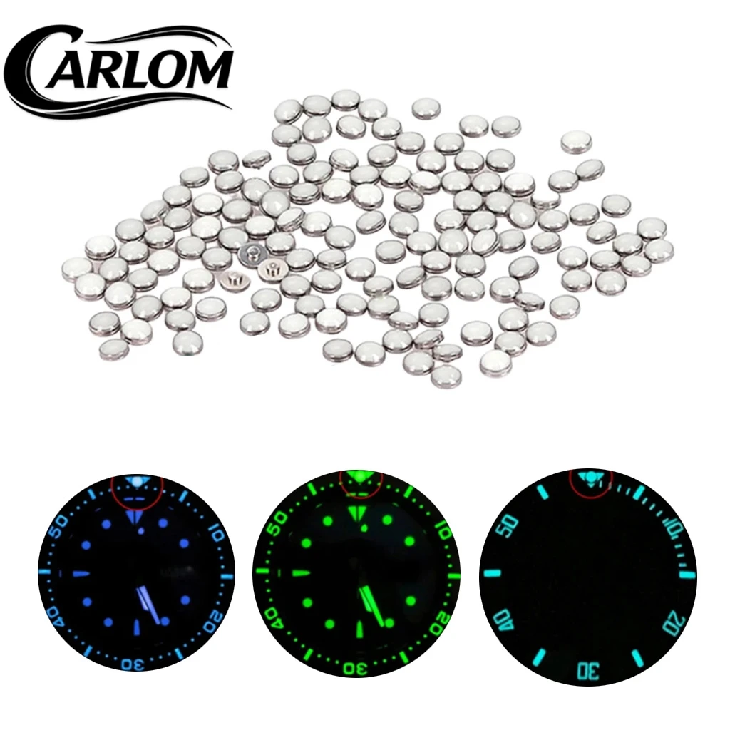 White Beads Blue Green Luminous Pip Watch Bezel Insert 12 O’Clock Lume Pearl Dot Mod Parts Replacement Spare Accessories