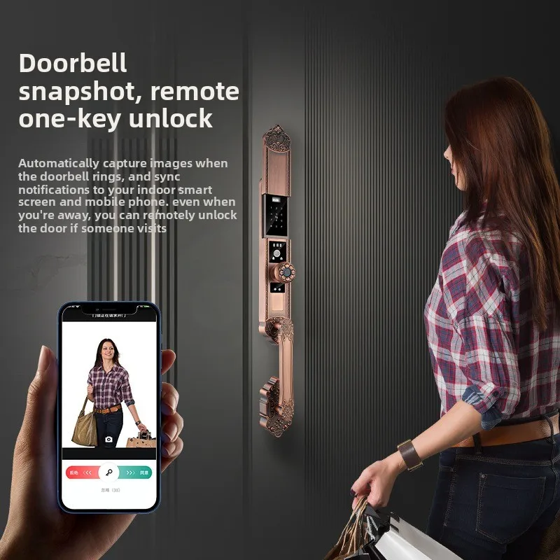 Facial recognition automatic smart lock, home security door entry door villa password lock