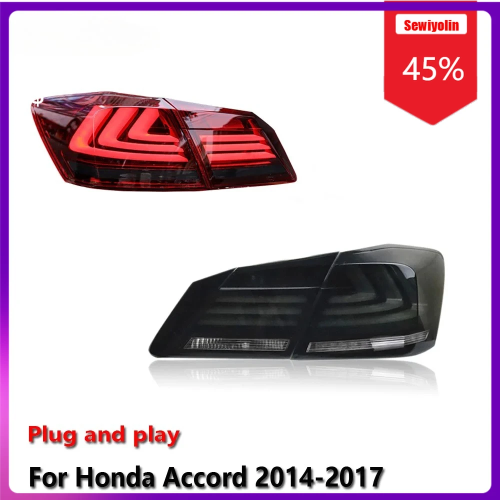 

Sewiyolin автомобильные светодиодные фонари задний фонарь в сборе для HONDA Accord 2013-2017 RGB авто противотуманные DRL тормозные указатели поворота
