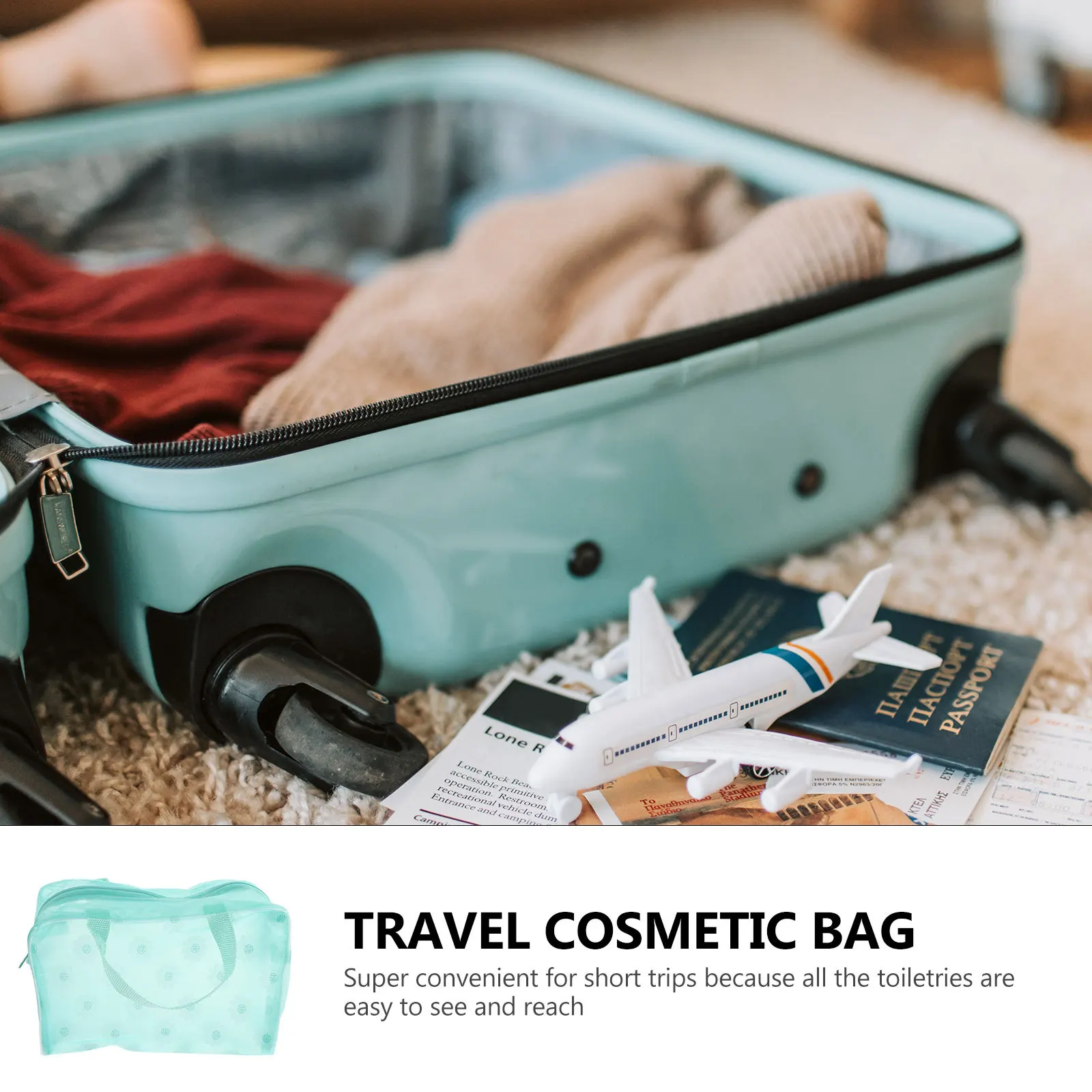 

5Pcs Portable Makeup Bag Waterproof Travel Organizer Strong PVC Material for Gym Shower Outdoor Use Storage