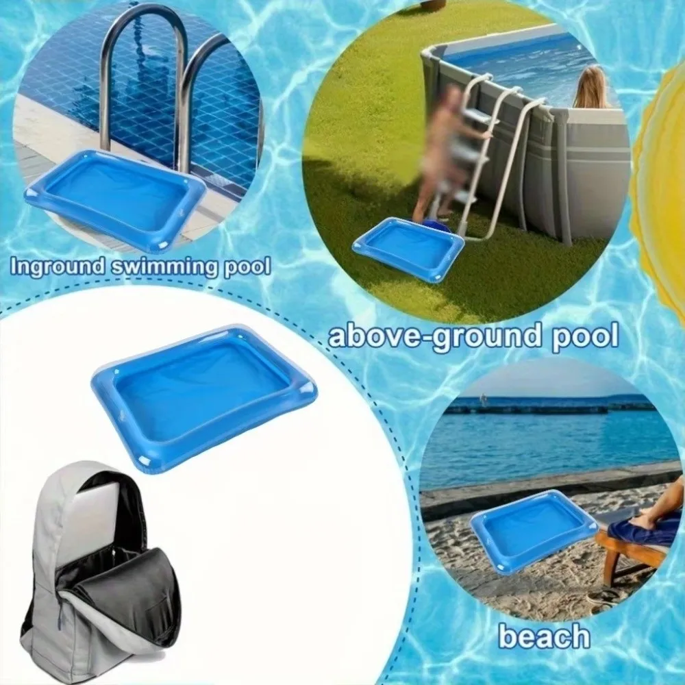 Inflatable Pool Cleaning Basin Foldable Multi-purpose Feet Cleaning Tub Easy Carry Before Pool Use Foot Soaking Tub Outdoor Use