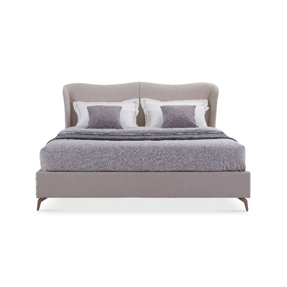 Modern Italian Upholstered King Bed Simple Bedroom Furniture Set Master Room Deluxe Leather Bed