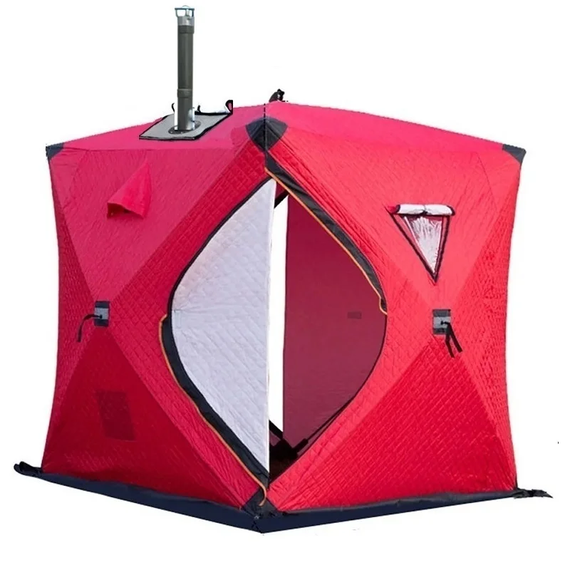 

Winter Ice Fishing Tent Outdoor Thickened Warm Cotton Tent Waterproof Snow Tent Easy Set-up Shelter Camping Tent Cube Tent