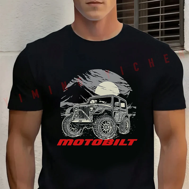 

Men's Summer Cotton T-shirt Creative Motobilt Graphic Motorcycle T Shirt Short Sleeved Casual Basic O-Neck Unisex Tops