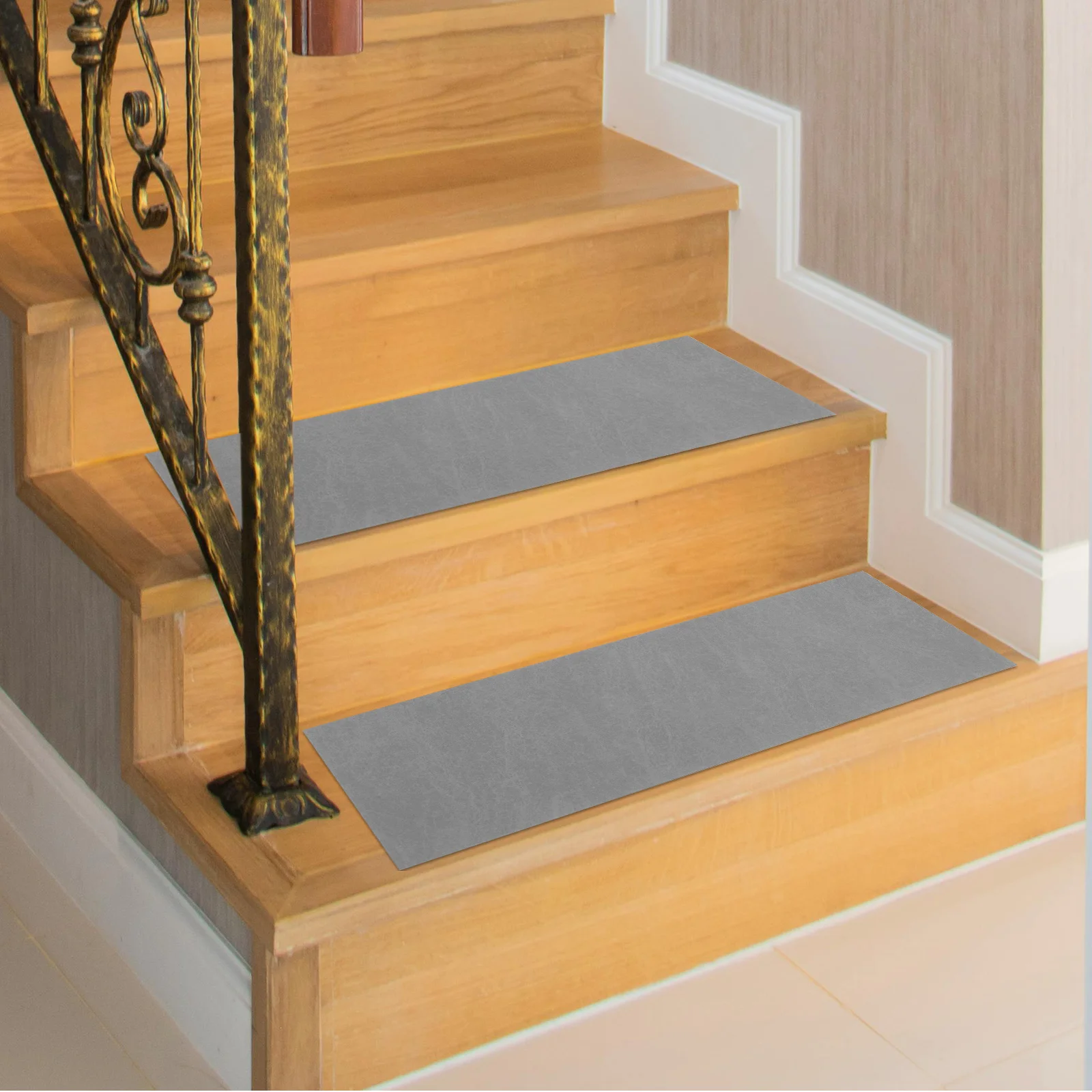 

Non-Slip Stair Tread Pads 26x75cm Polyester Carpet Mats for Wooden Steps Washable Stair Runner Rugs High Traffic Areas Family