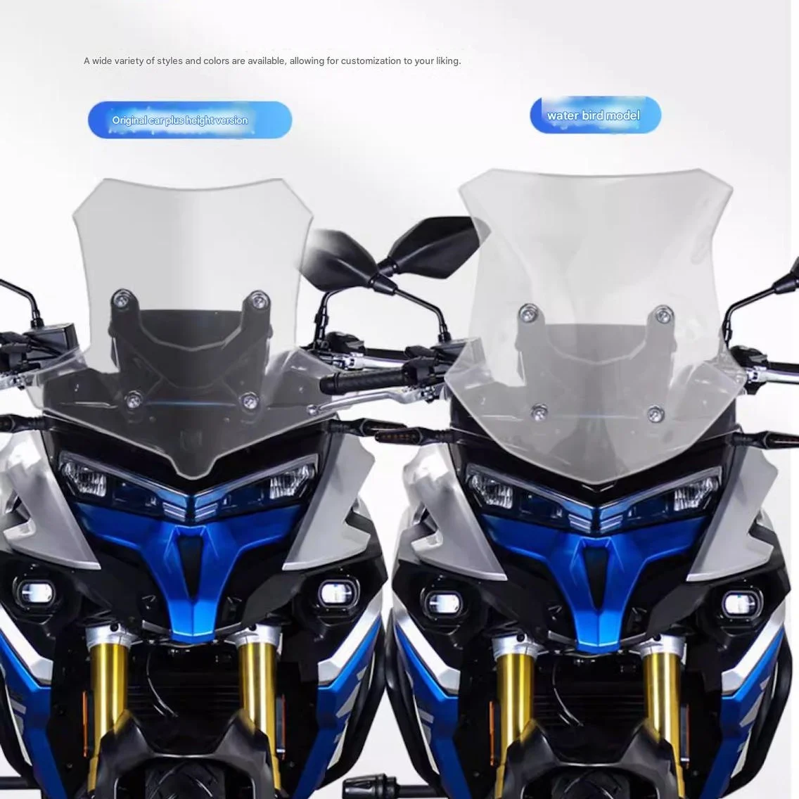 For VOGE 525DSX DS525X Master Brother Modified Tall Wide Windshield, Imported High Transparent Chest Protector Windscreen