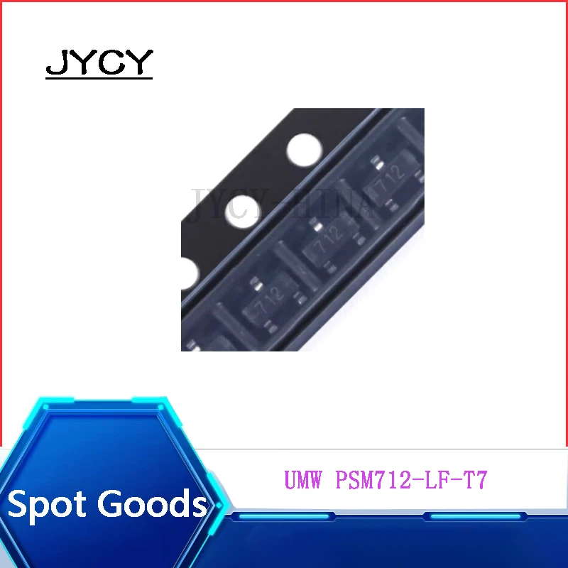 30 uds/lote UMW PSM712-LF-T7 nuevo chip de diodo de supresión transitoria SOT-23 TVS 712