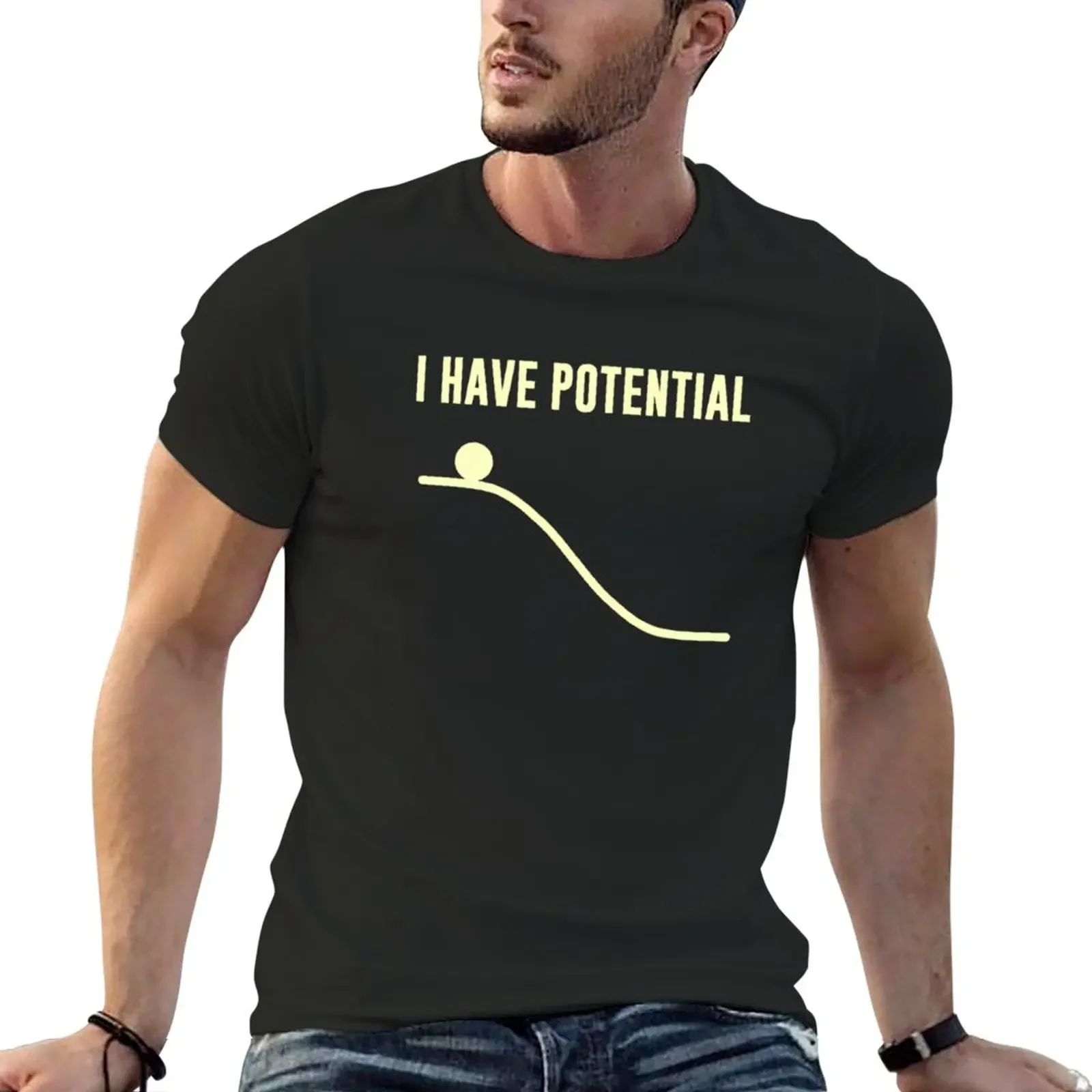 I Have Potential Energy Essential T-Shirt custom shirt baggy shirts rapper graphic tees blue archive Short sleeve tee men