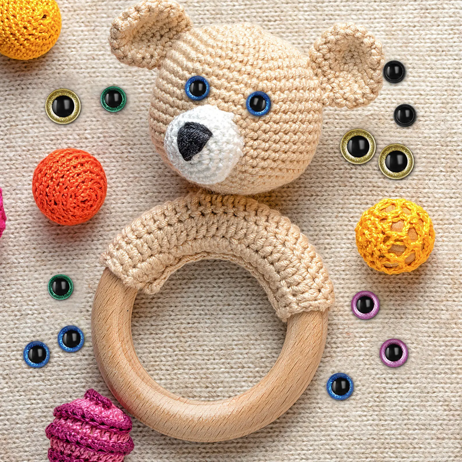 

80Pcs Plastic Safety Eyes for Stuffed Animals Realistic Black Craft Eyes with Washers for Crochet Projects Handmade Animal