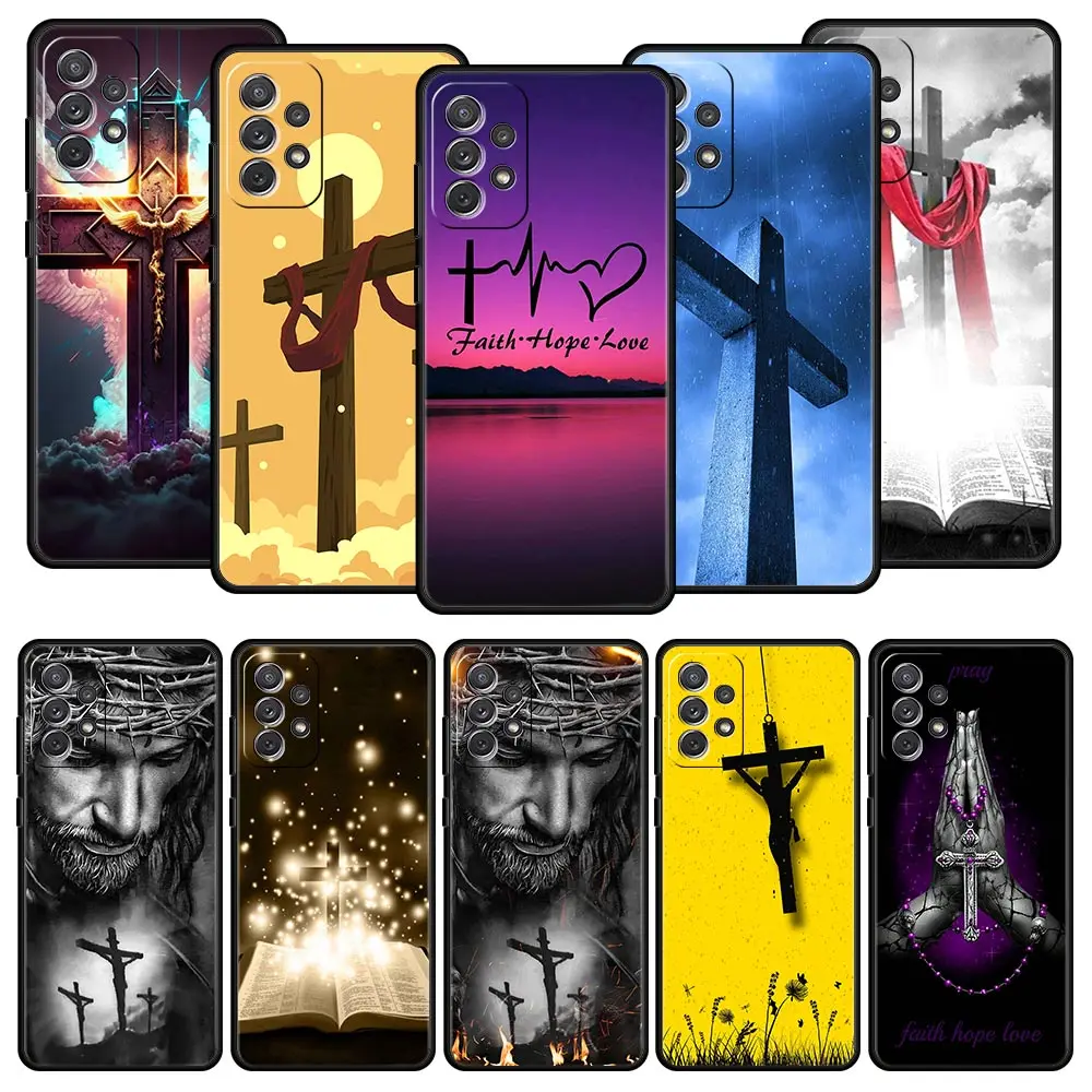 Faith Christian Religious Jesus Clear Phone Case For Samsung A17 A07 A55 A35 A25 A15 A05 A33 A31 A21s A41 A73 A53 A51 A71 Cover
