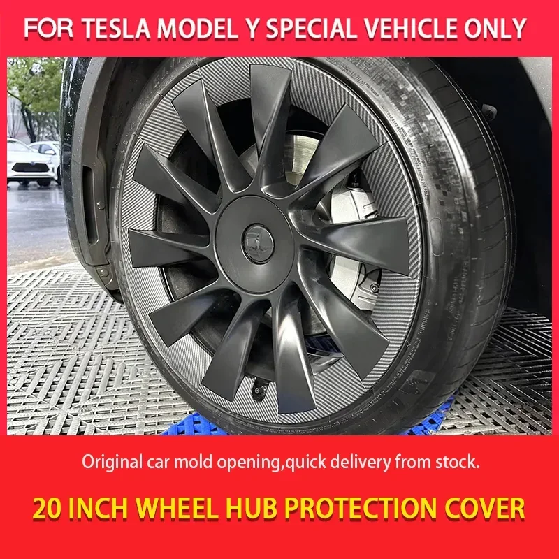 

20 Inch Wheel Hub Cap Patch ModelY Protectors ABS Hubcap Stickers For Tesla Model Y 2023 Accessories Car Decals Auto Exterior