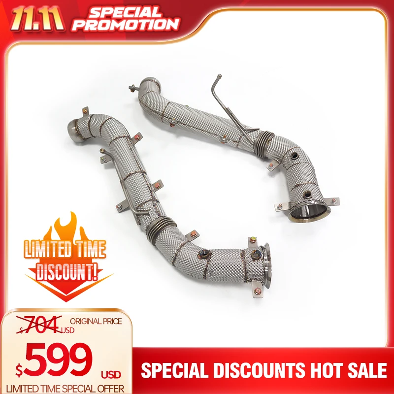 

Скидка на даунпайп с теплозащитным экраном без катализа для выхлопной системы Mclaren 570s HMD Сертификация качества