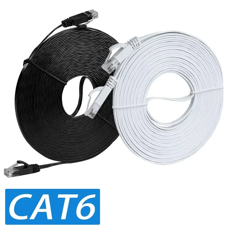 Câble Ethernet plat Cat6 0.3/0.5/1/1.5/2/3/5/10m, cordon de raccordement réseau LAN RJ45, câble Internet 1000Mbps pour routeur, modem, PC, ordinateurs portables