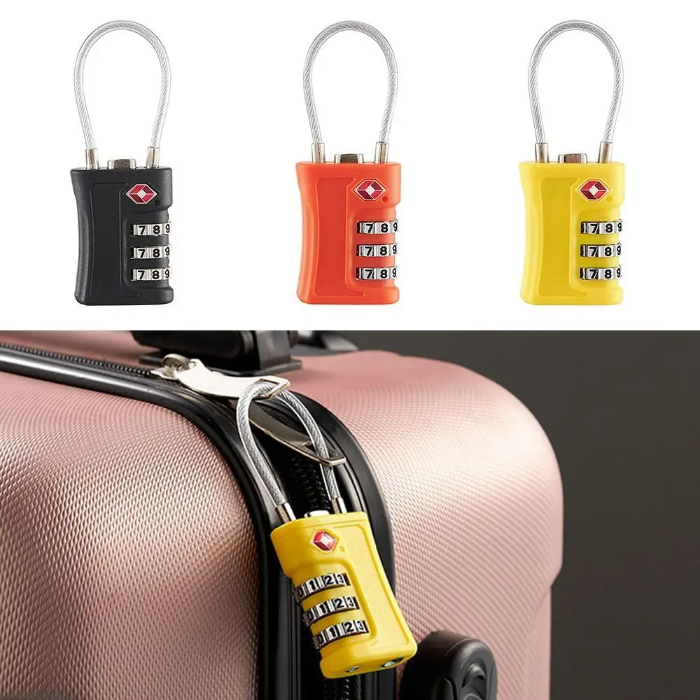 TSA Customs Code Lock for Travel Luggage Password Changeable Lock Contrast Color Design Padlock 3 Digit Combination Lock