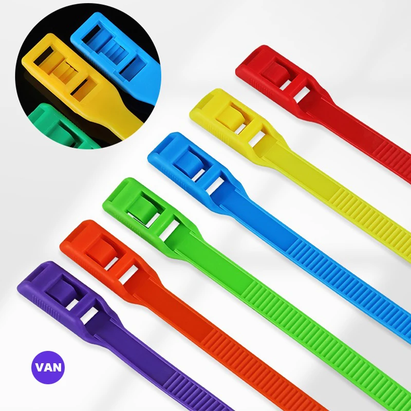 Naughty Castle Cable Tie 8*350mm Children's Playground Pvc Slide Double Buckle Color Nylon Plastic Pull Buckle 20Pieces/pack