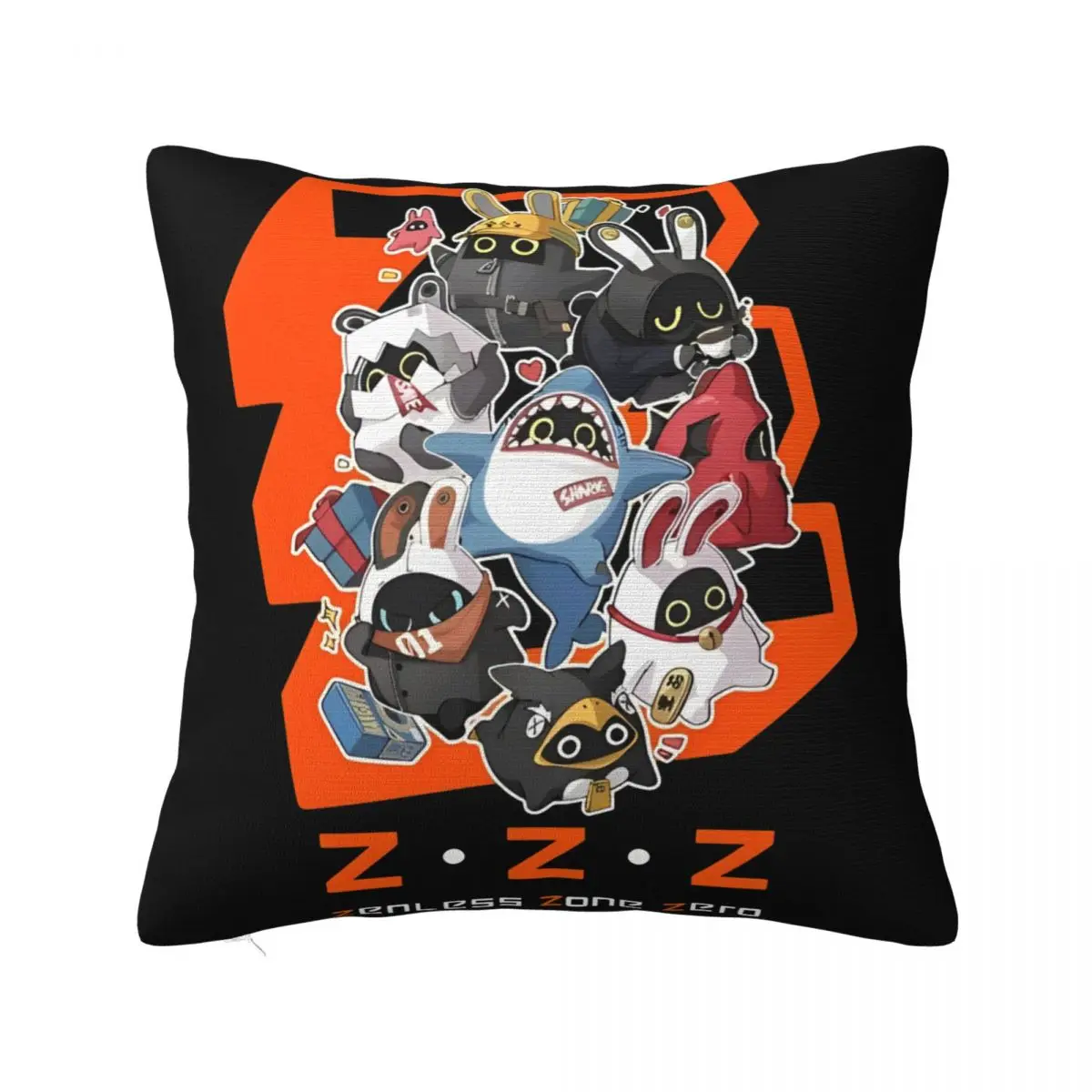 Zenless Zone Zero Bangboo Orange Pillowcase Printed Polyester Cushion Cover Decorations Throw Pillow Case Cover Zipper 45X45cm