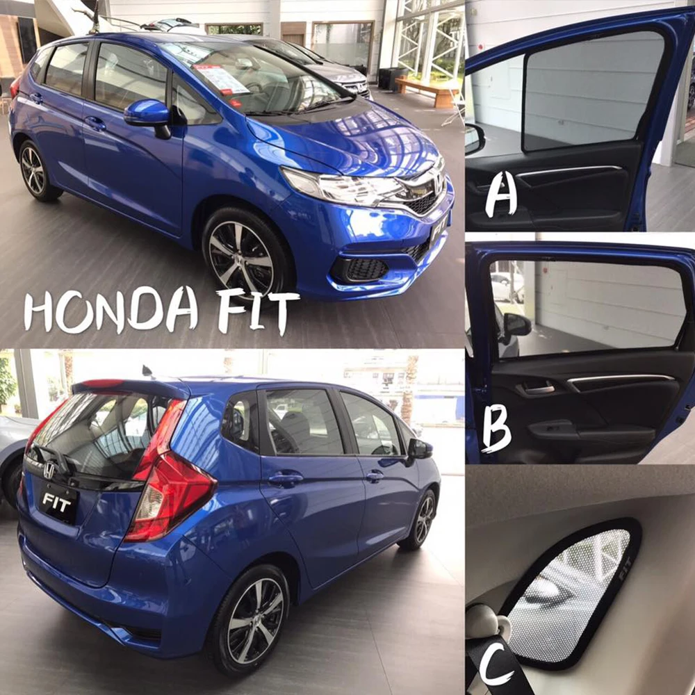 

For Honda Fit Jazz GK 2014 2015 2016 2017 2018 2019 2020 Car Window Sunshade Uv Protection Auto Curtain Sun Shade Visor Net Mesh