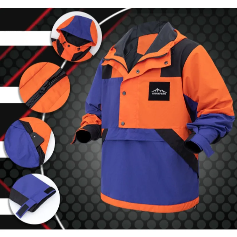 

Windbreaker Men Tactical Jacket Waterproof Outdoor Hooded Coat Male Sports Military Mountaineering Hiking Jackets Man Outwear