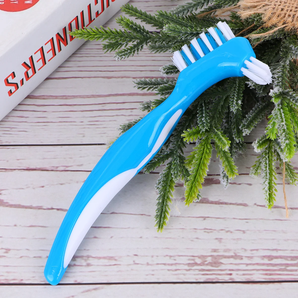 

6Pcs Dental Toothbrush False Teeth Brush Double-Sided Cleaning Brush Gentle Non-Slip Handle Remove Stains Food Particles