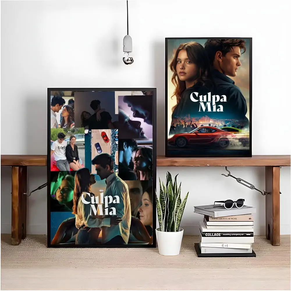 My Fault Culpa Mia لوحة الفيلم الكلاسيكي الخط قماش المشارك: تجعد الحرة للماء دائم جميع الفضاء جدار ديكور