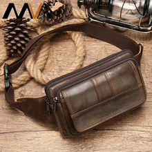 MVA Men's Waist Bag Leather Male Fanny Pack Men's Belt Bag for Man Belt Pouch Phone Hip Bum Bags Belts Travel Waist Packs 8966