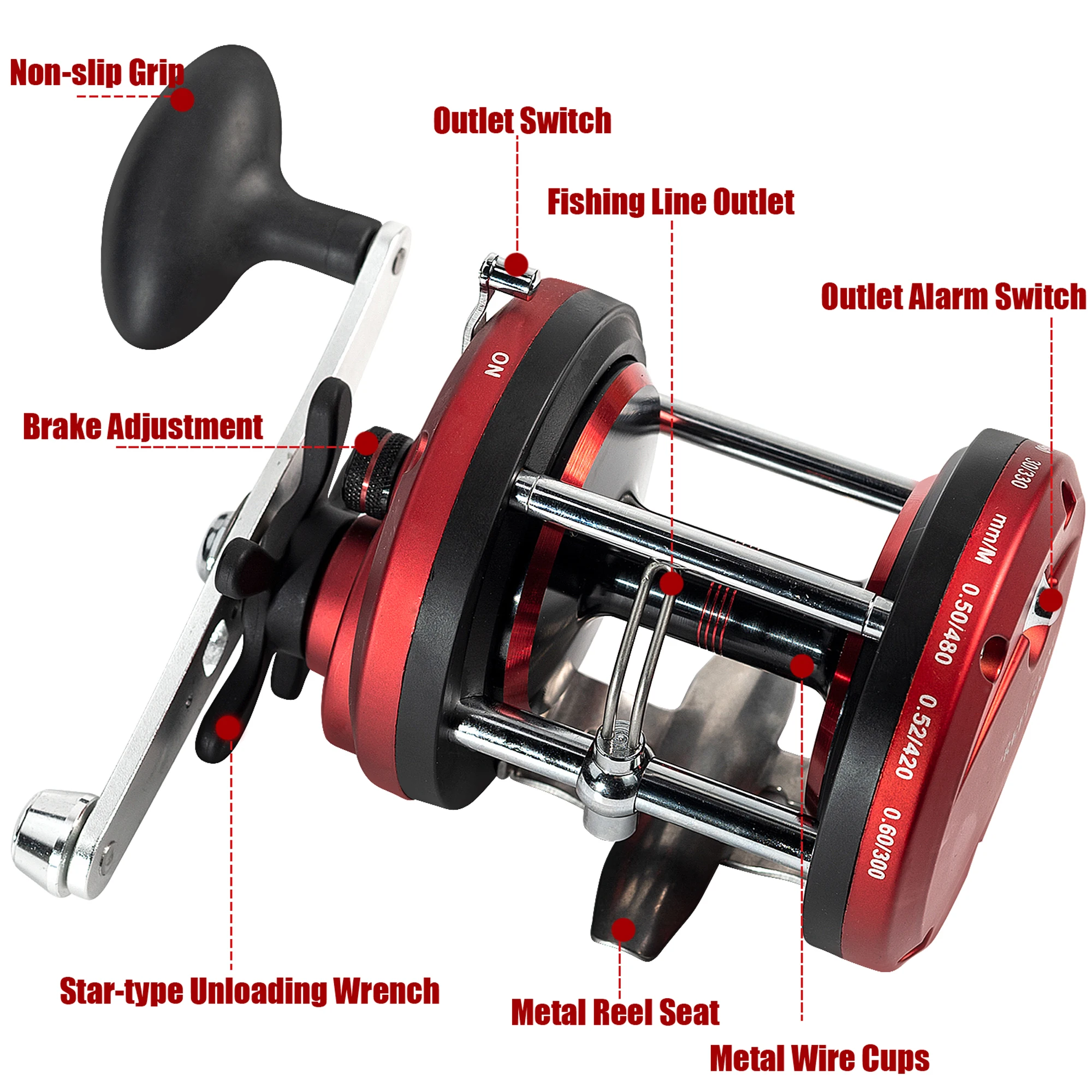 Imagem -03 - Mão Direita Pesca Tambor Carretel Carretel de Metal Strong Trolling Reels Barco Mar Rodas Spinning Bait Casting Peixe Reels 12bb