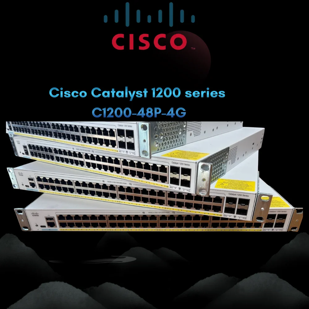 For C1200-48P-4G Catalyst 1200 48 Port Full PoE+ 370W 4x1G SFP Uplinks Managed Stackable SNMP Switch 1 Year NIB Ready Ship