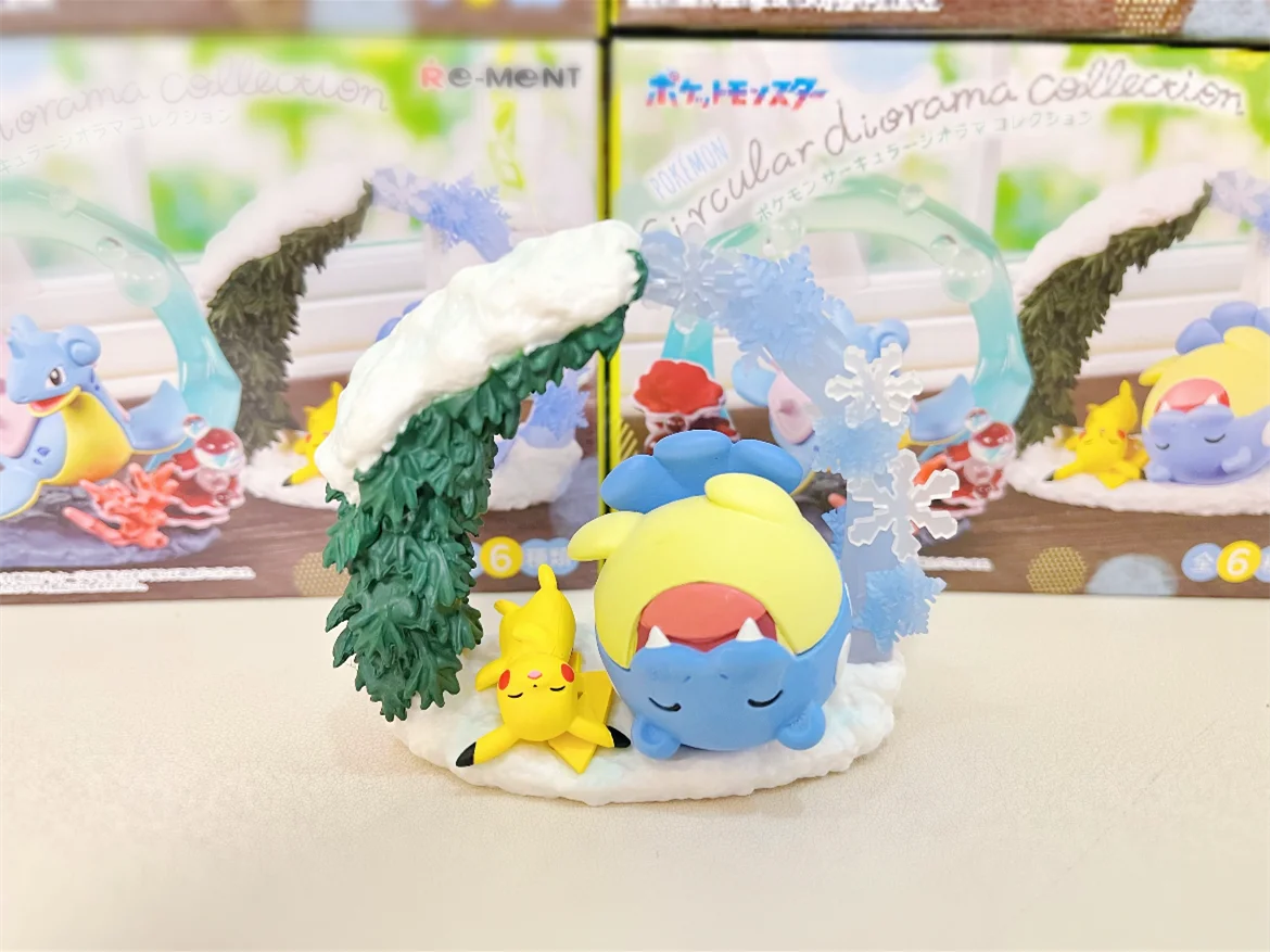 Heiße Re-Ment Pokemon Circular Diorama Collection Togekiss Galarian Ponyta Lapras Spheal Pikachu Espeon Umbreon Spielzeug Geburtstagsgeschenk