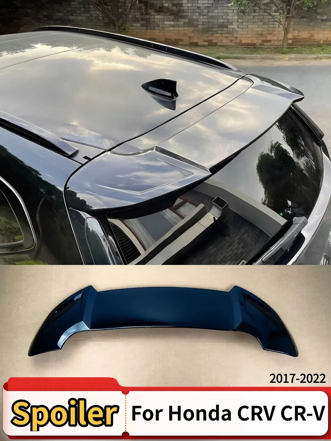 

Rear Spoiler Wing Air Dam Deflector Tuning Accessories For Honda CRV CR-V 2017-2022 5th DF Style Glossy Black Body Kit
