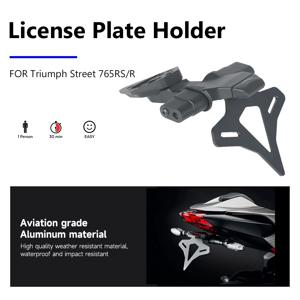 Image of Motorrad 765 R Zubehör Kennzeichenhalter Short Tail Aviation Grade Aluminiummaterial für Triumph Street 765RS 765R