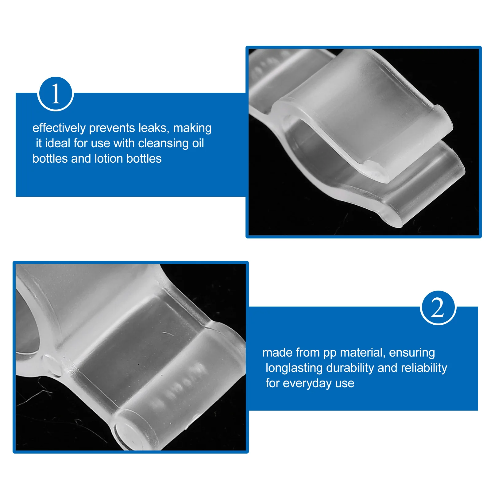 30pcs Bottle Pump Head Leakproof Pp Material Sturdy Collar Clip For Cleansing Oil Lotion Shampoo Bottles Pump