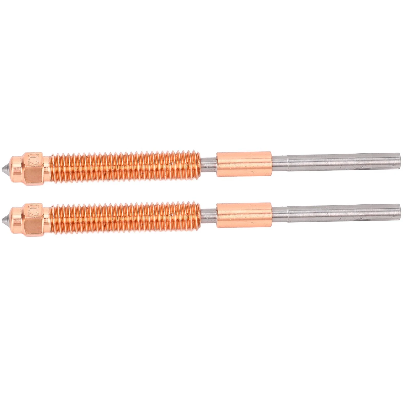2 Pcs Quick Swap Nozzle Ti Alloy Heat Break Hardened Steel CrZrCu All Metal Integrated Nozzle for K2 PLUS 3D Printer 0.2mm