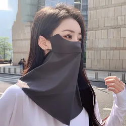 Cycling Ice Silk Mask Sun Protection Earloop Design Balaclava Scarf Men Women Sunscreen Face Dustproof Outdoor Fishing Scarf