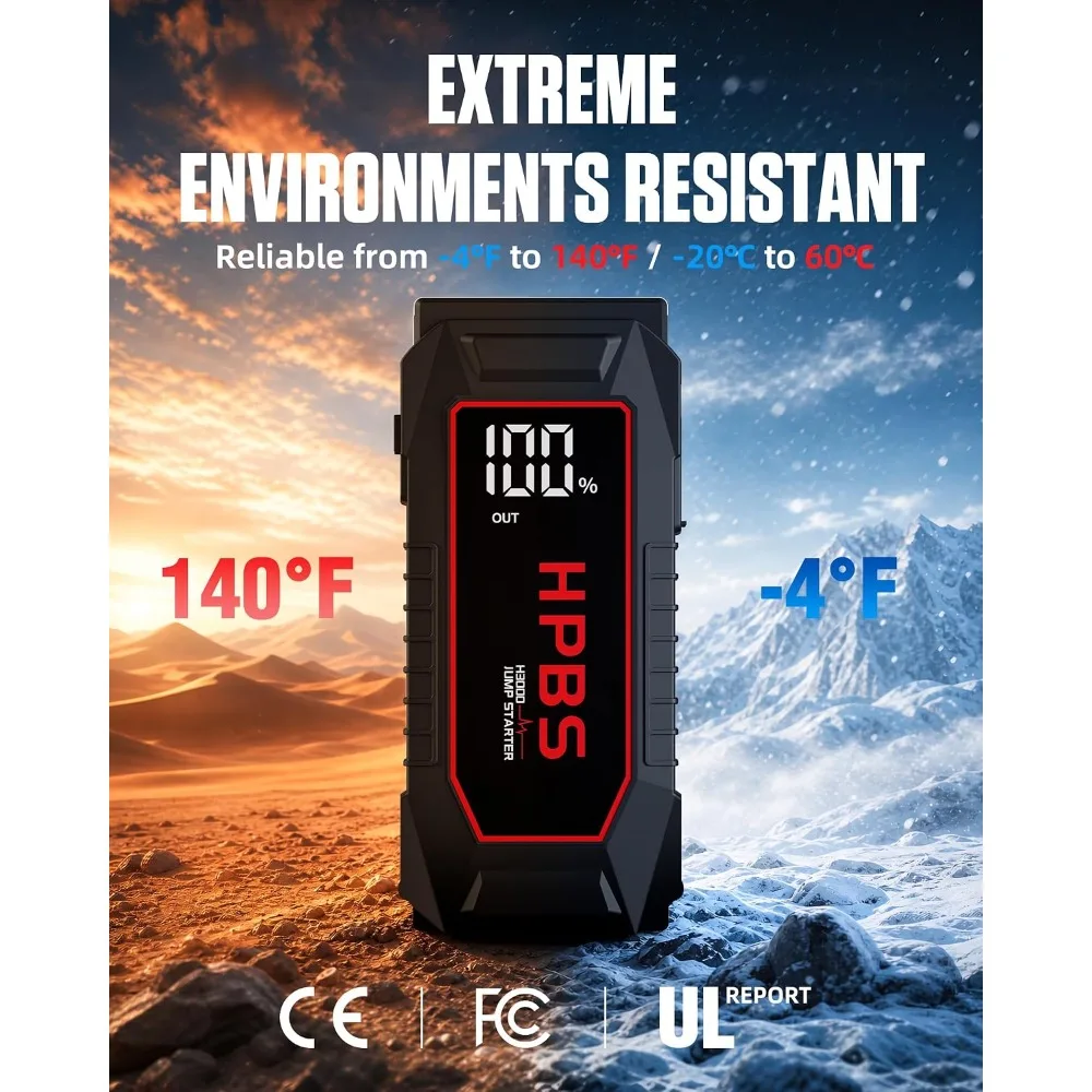 5500A Peak Jump Starter for All Gas & 10L Diesel Engines, 12V Portable with 3.0" LCD Display - view 5
