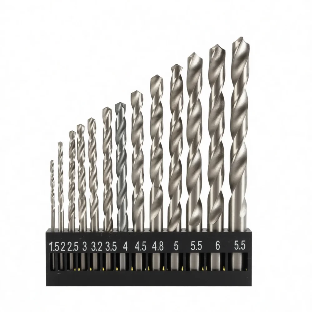 13 Drill Bit Set Titanium Coated Bits Straight Shank Twist Drill For Woodworking Metal Plastic Hole Punching Power Tool