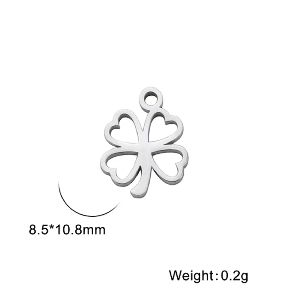 Teamer 10pcs Lucky Four-leaf Clover Pendant Charms For Jewelry Making Bracelet Necklace DIY Jewelry Accessories Craft Wholesale