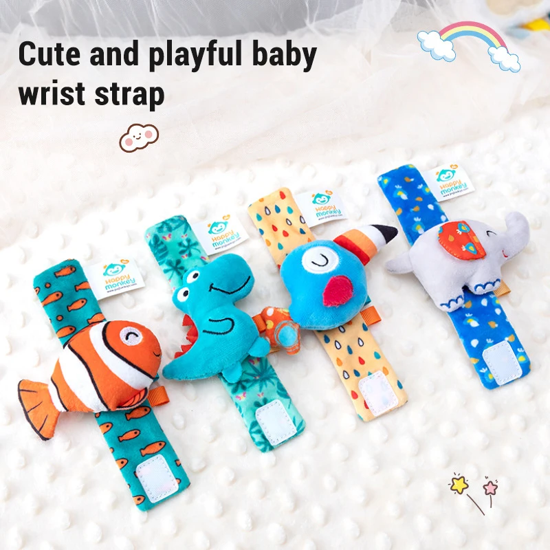 Hochet en peluche mignon pour bébé de 0 à 12 mois, hochet de poignet sensoriel pour nouveau-né, cadeaux pour bébé, jouets sensoriels en peluche douce pour bébés