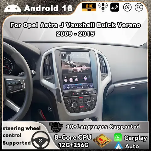 9.7 inch Android 16 For Opel Astra J Vauxhall Buick Verano 2009 - 2015 Car Radio Carplay Multimedia Video Player GPS No 2din DVD