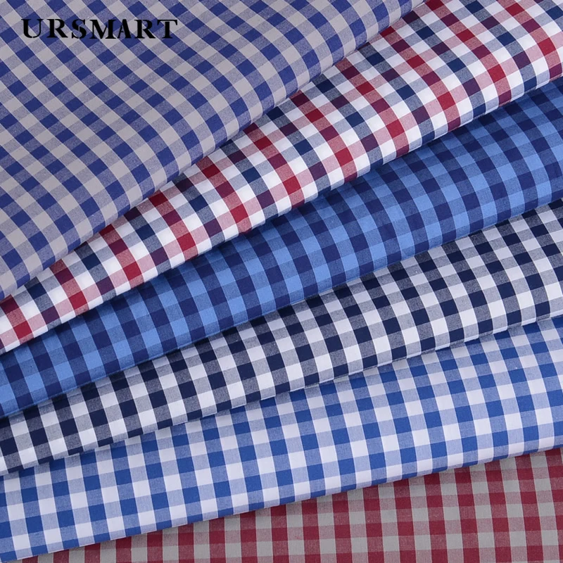 Classic small square grid Tailored 100% cotton men's shirt British style custom long sleeved shirt for men