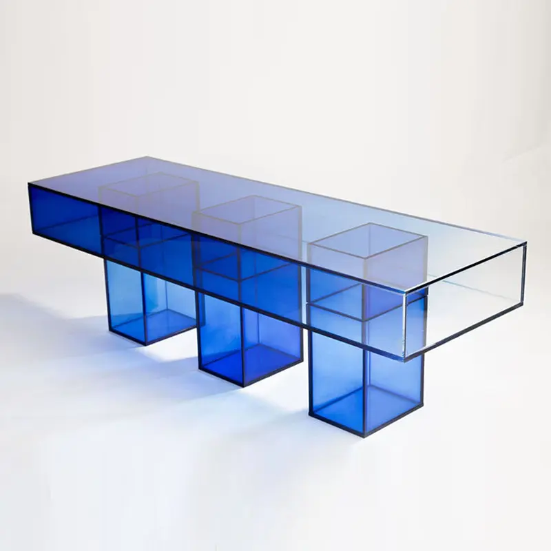 Nordic simple home personalized bench ins transparent acrylic gradual change light luxury chair porch sofa coffee table stool