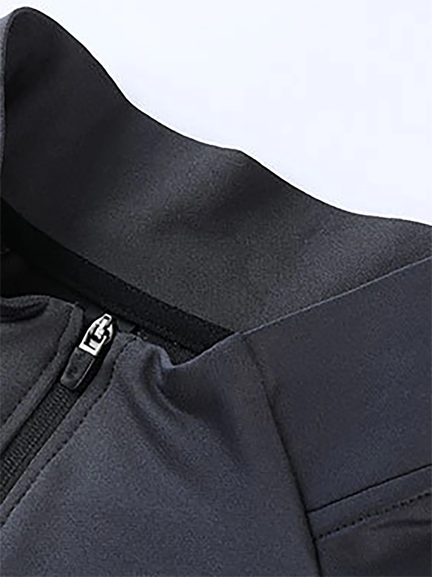 #XS-4XL Men Zip-Up Golf Shirt Thumbhole Long Sleeve Pullover T-shirt Lightweight Quick-Drying Athletic Tops Running Training view 4
