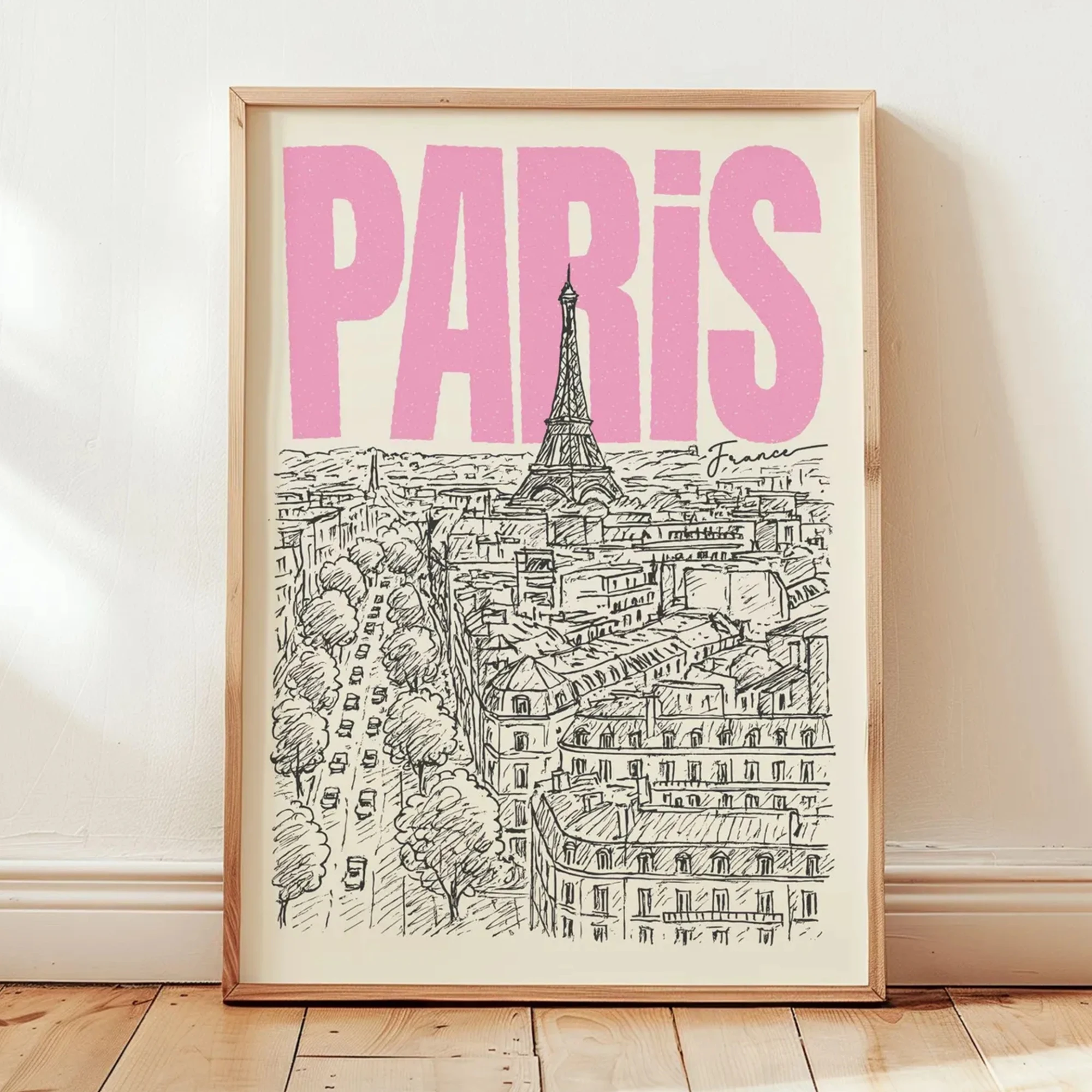 Boho-Minimalistisches Paris-Frankreich-Retro-Reise-Wandkunstdruck auf Leinwand, Gemälde, Poster, Bild für Wohnzimmer, Schlafzimmer, Heimdekoration