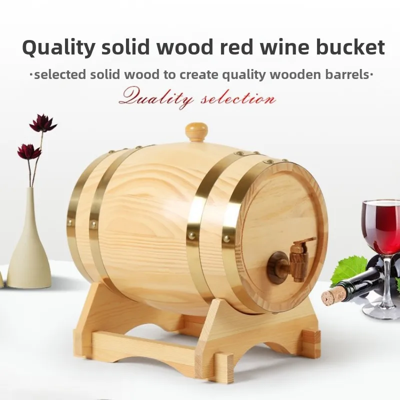 عالية الجودة البلوط برميل مع قوس النبيذ الأحمر أو النبيذ الأبيض الديكور البيرة صنبور خشبي تخزين برميل دلاء الثلج الحرف المنزلية