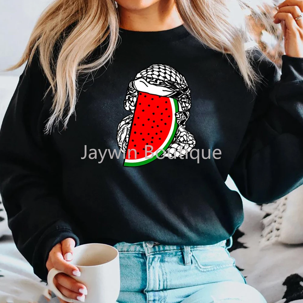 To nie bluza arbuzowa „Ceci N\'est Pas Une Pastèque” bluza z kapturem prawa człowieka sweter bluzy z wycięciem pod szyją arabskie prezenty
