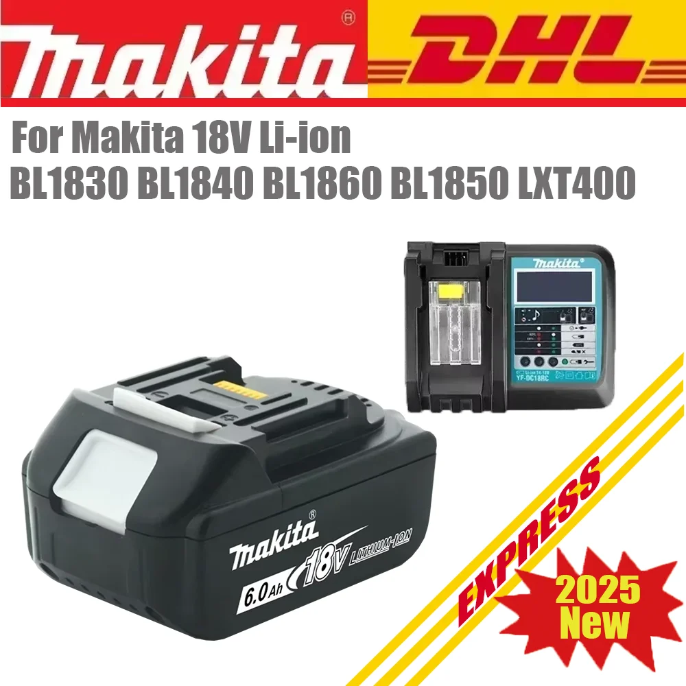 

100% Original Makita Rechargeable Power Tool Battery Replaceable LED Li-ion 6.0Ah 18V with LXT BL1860B BL1860BL1850 BL1830