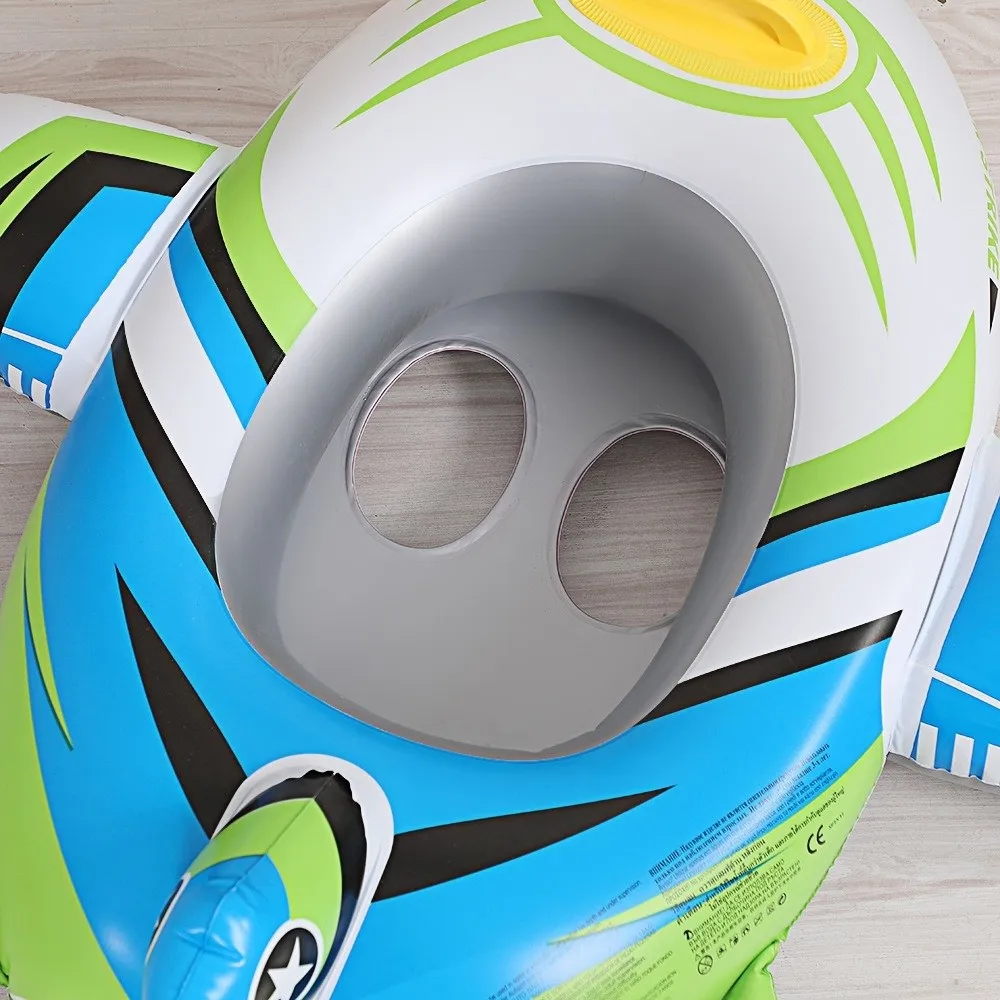 Anillo de natación para bebé con forma de avión, círculo de natación inflable, asiento circular de estilo divertido, asiento flotante de natación para bebé, niño pequeño