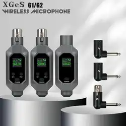Wireless microphone transmitter receiver plugged into XLR microphone wireless system, suitable for 48V capacitive microphone