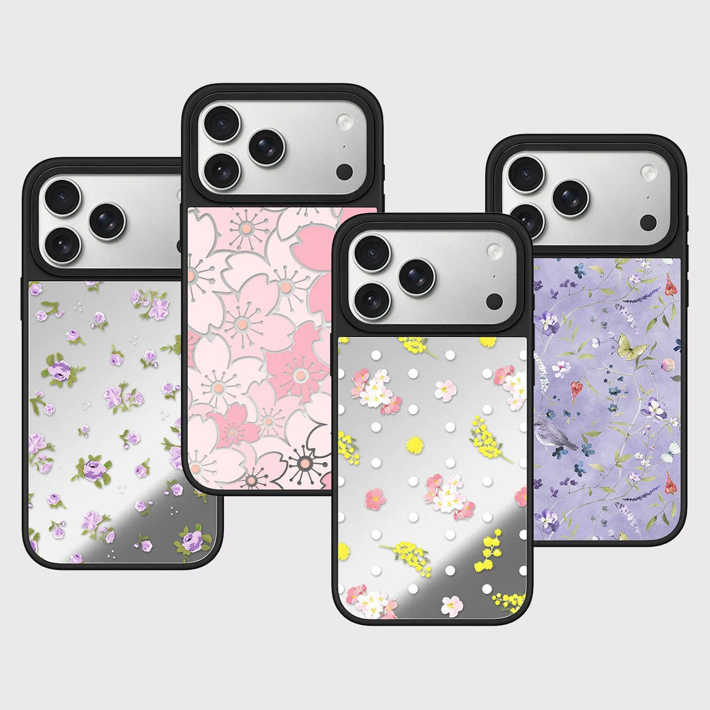 

Purple Flower Plant Mirror Magnetic Phone Case Cover for IPhone 12 13 14 15 16 17 Pro Max Case for IPhone 17 Air