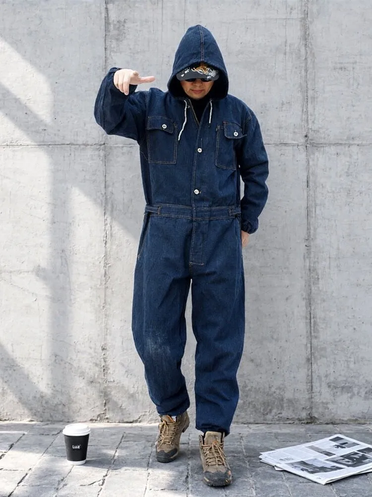 loose-fit-large-size-overalls-men's-denim-workwear-welding-labor-protection-anti-scalding-spark-proof-welder-auto-re