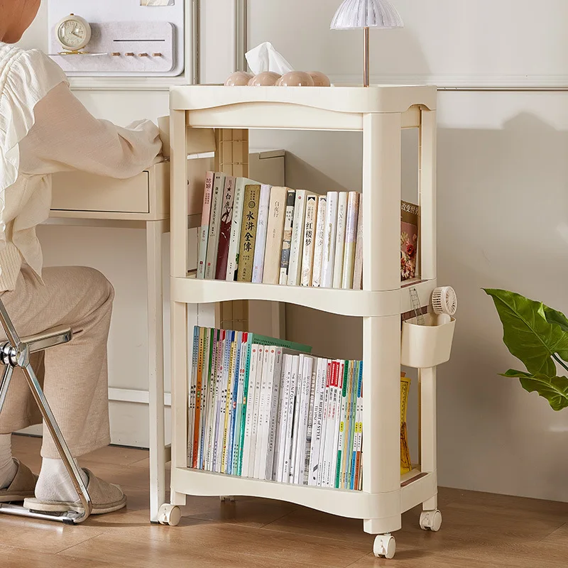 Bookshelves, shelves, floor-to-ceiling, multi-layered movable storage shelves, deskside simple reading shelves